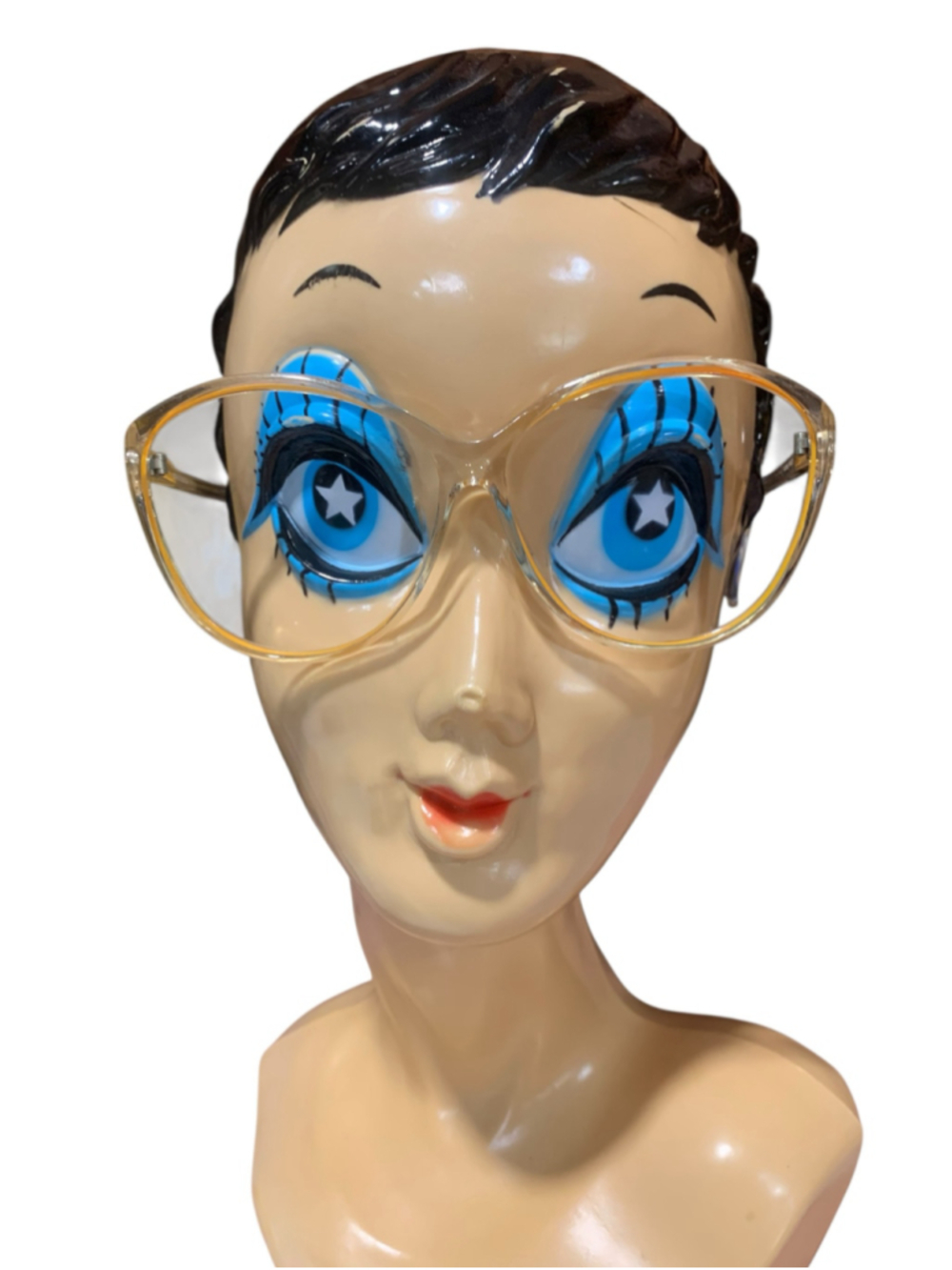 Vtg Women's Renauld Clear and Yellow Oversized Glasses, One Size